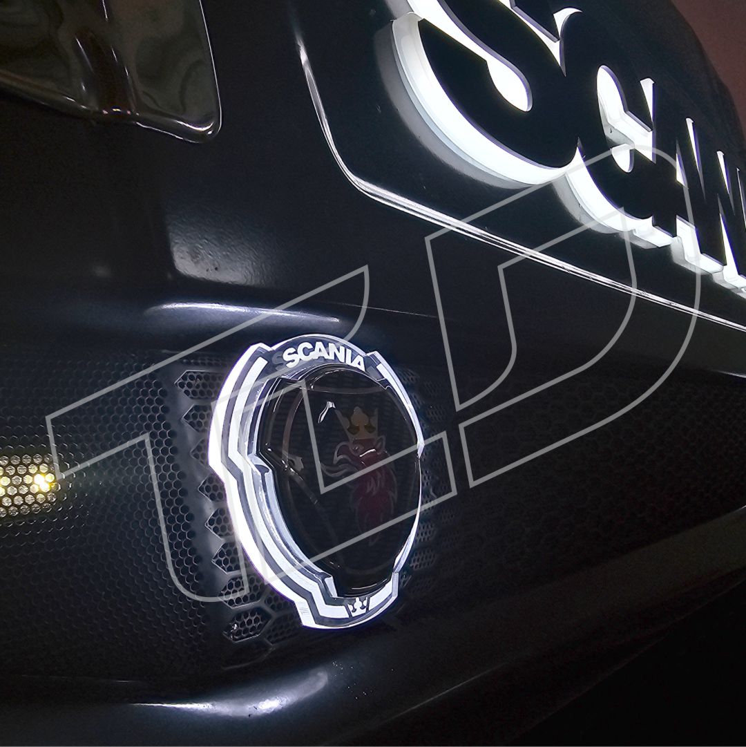 Illuminated Grill Emblem – LED Engraved Acrylic Badge