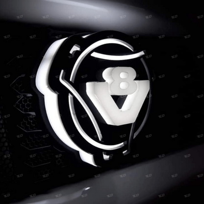 3D V8 illuminated Grill badge (8cm)
