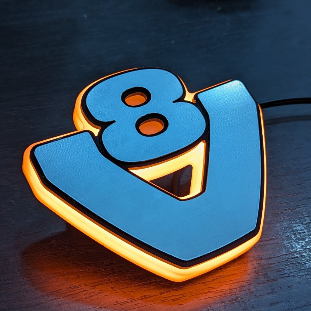 V8 Illuminated Grill Badge (8 cm)