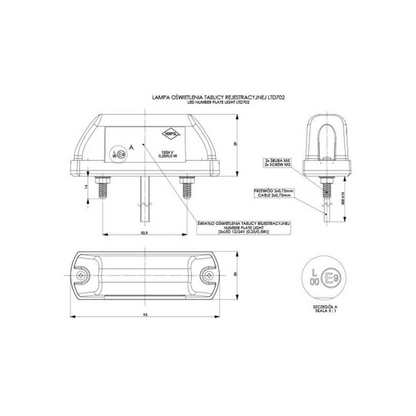 [HORPOL] 3-LED License Plate Lighting (Black Base)