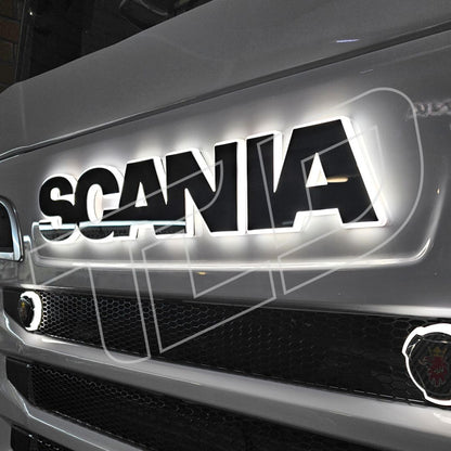 Scania Illuminated Grill Badge – LED Front Letter Sign (83 × 13 cm)