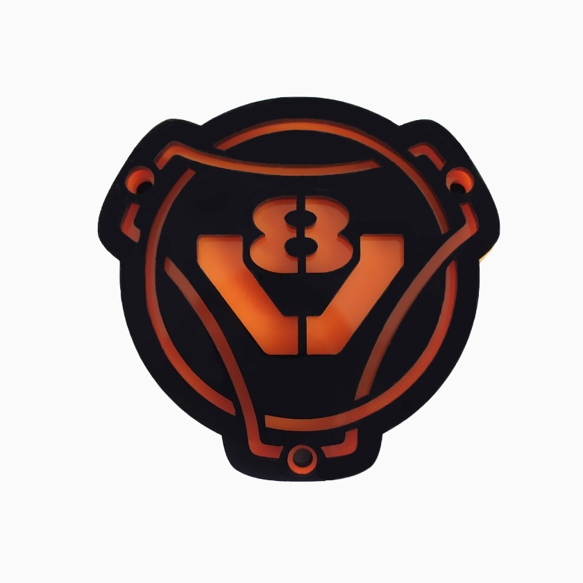 Scania V8 illuminated mask emblem - TruckLedDesign