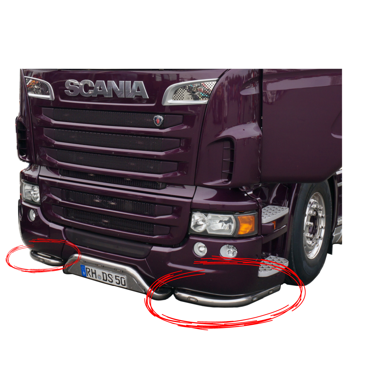 Stainless Steel Bumper Bar | Scania R Series | High bumper