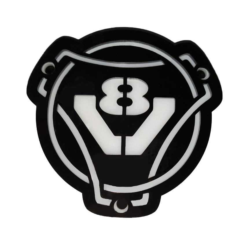 Scania V8 illuminated mask emblem - TruckLedDesign