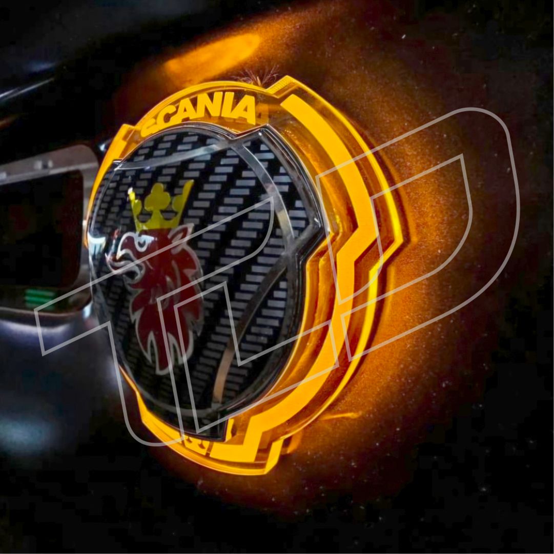 Illuminated Grill Emblem – LED Engraved Acrylic Badge