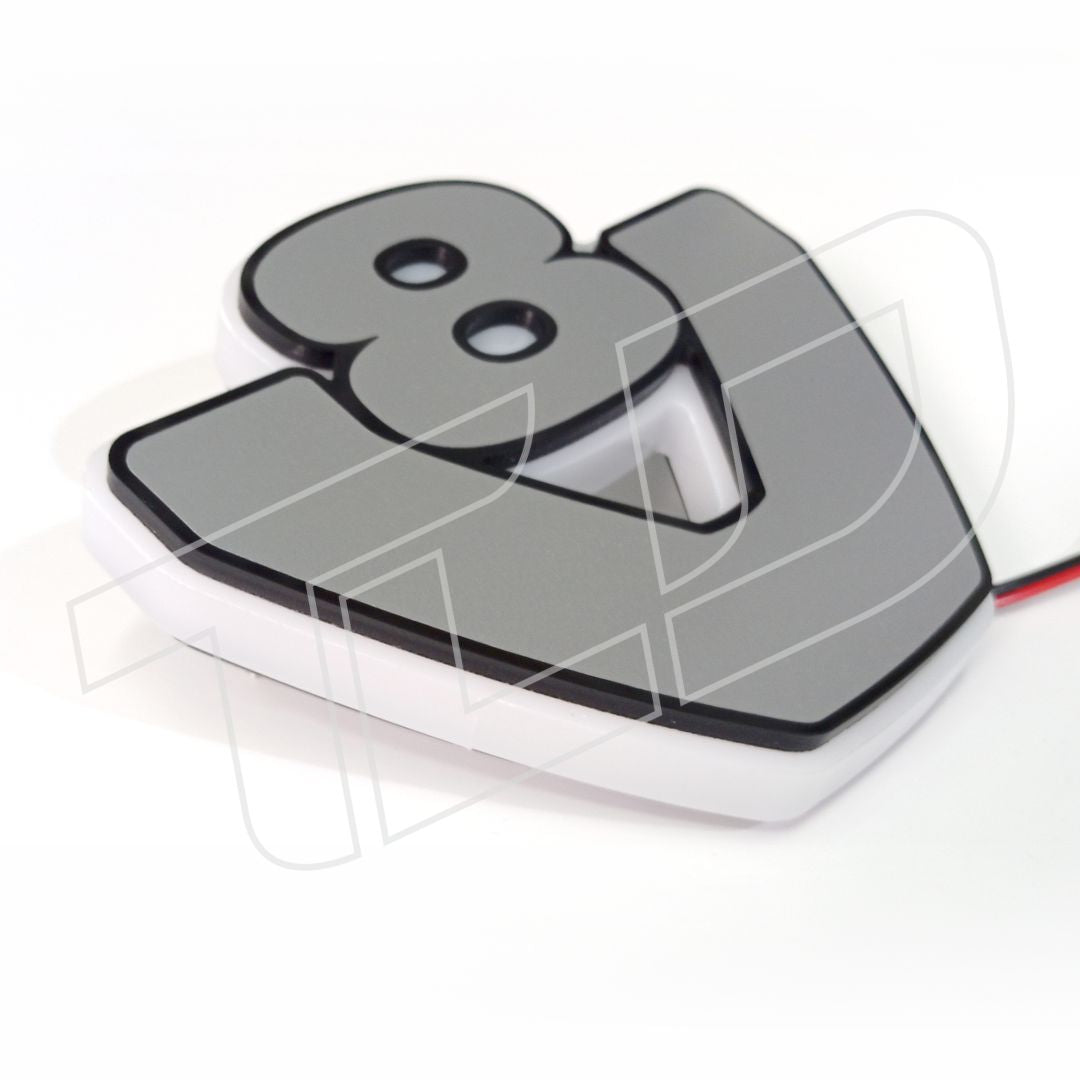 V8 Illuminated Side Spoiler Badge (13 cm)
