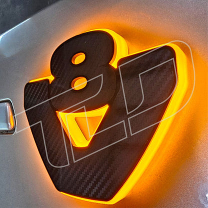 V8 Illuminated Side Spoiler Badge (13 cm)